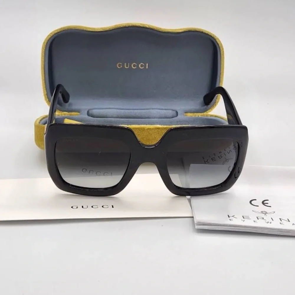 💯- New - Gucci Oversized Black New Ship Same Day Gg0053s Square Sunglasses